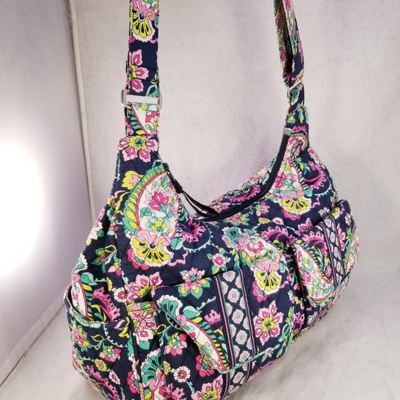 VERA BRADLEY TULIP GARDENIA POPPY FLOWERS PAISLEY TOTE SHOPPER SHOULDER BAG PURS - Picture 4 of 10